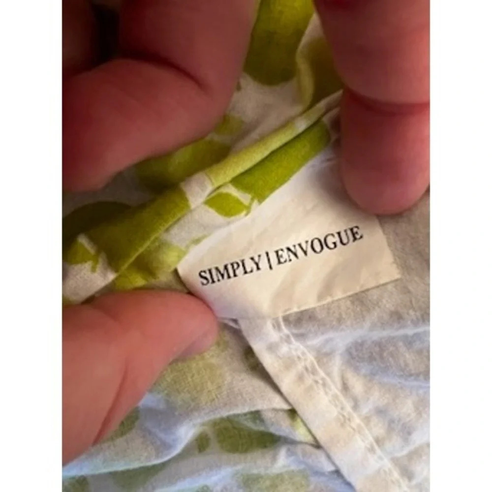 Simply‎ Envogue Green Apple Print Ruffle Tiered Halter Apron Brown Trim Southern